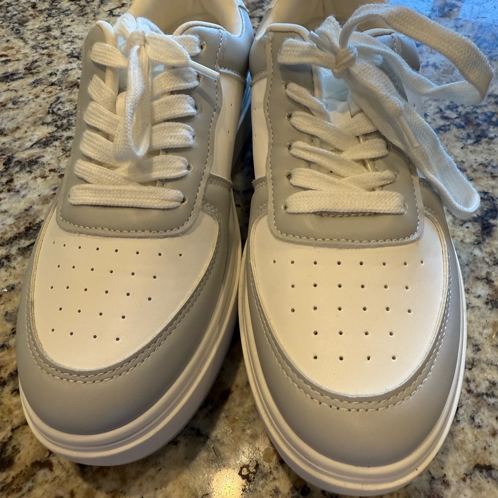 Madden Girl White and Gray Athletic Shoes